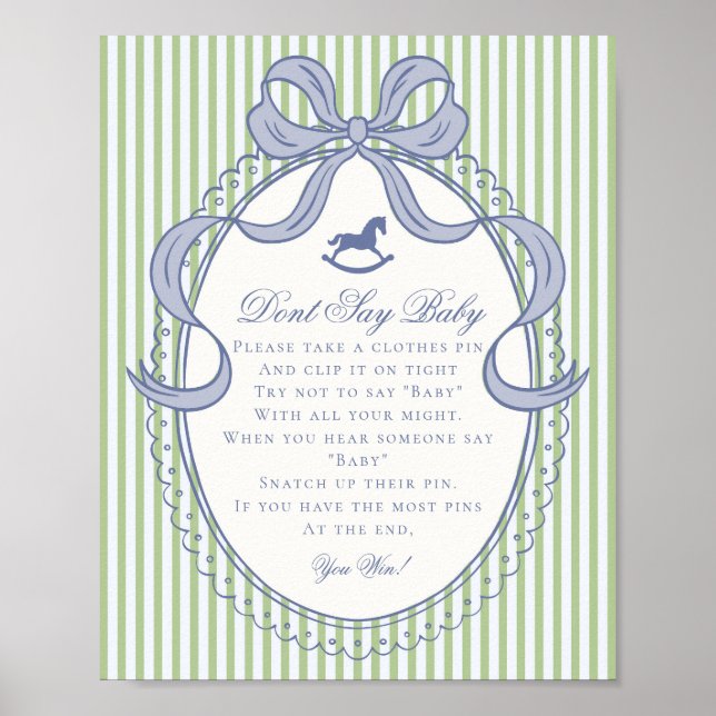 Green Coquette Bow Rocking Horse Dont Say Baby Poster (Framsidan)