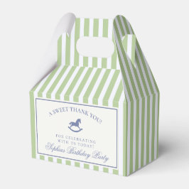 Green Coquette Rocking Horse Birthday Favor Box Presentaskar