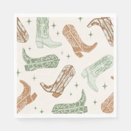 Green Cowboy Boot Party Napkins Pappersservett