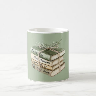 Green Cream Books Lever I Ögonblicket Kaffemugg
