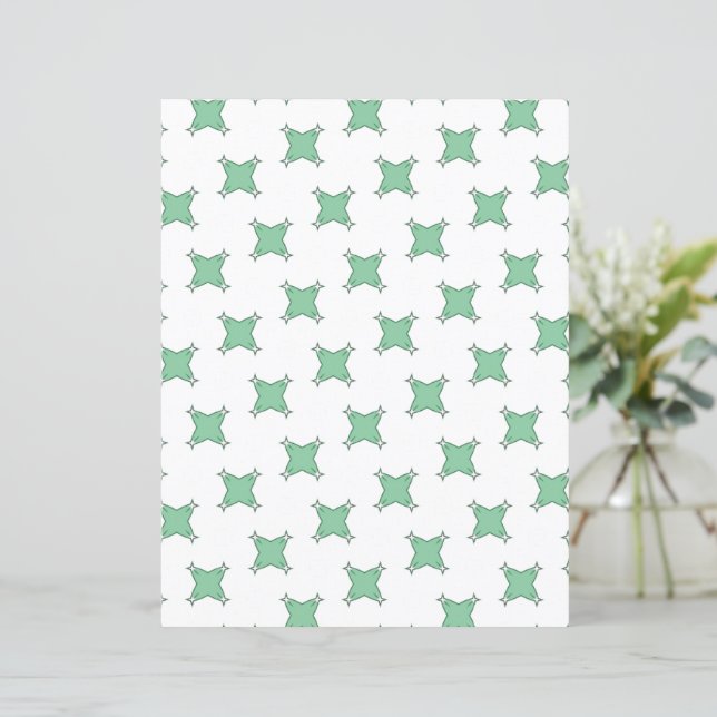 Green Cross star on White Scrapbook Paper (Stående Fram)