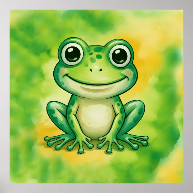 Green cute frog poster (Framsidan)