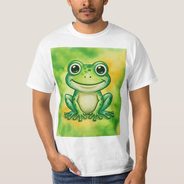 Green cute frog t shirt (Framsida)