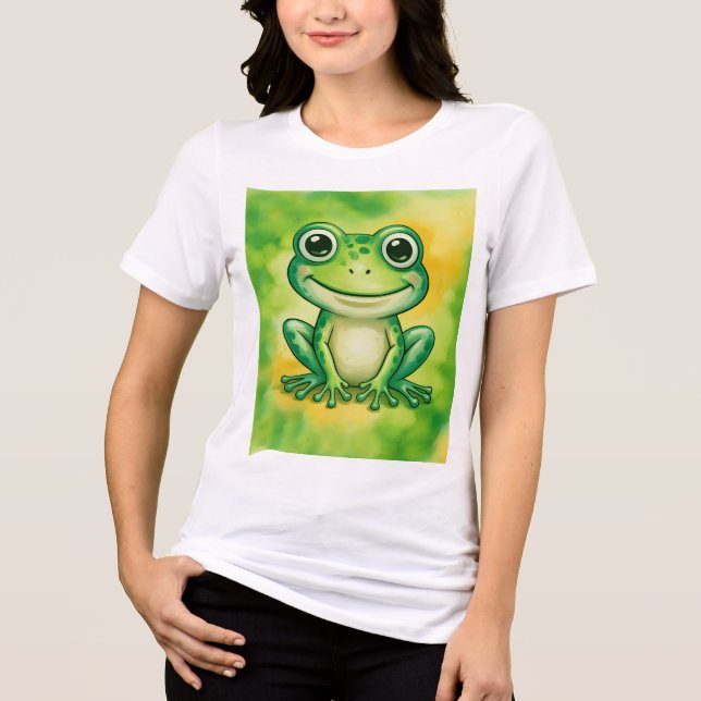 Green cute frog t shirt (Framsida)