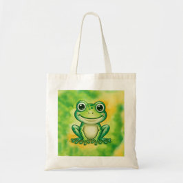 Green cute frog tygkasse