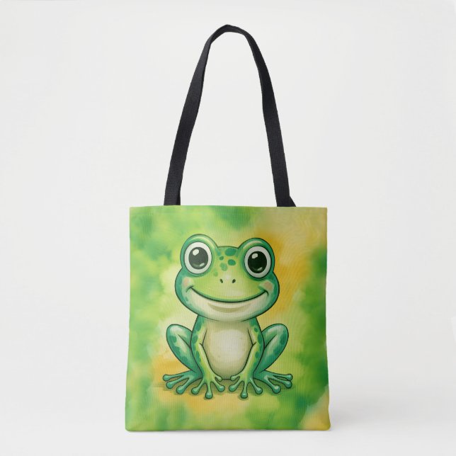 Green cute frog tygkasse (Framsida)