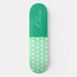 Green-cyan Poka Dot Mini Skateboard Bräda 18,5 Cm