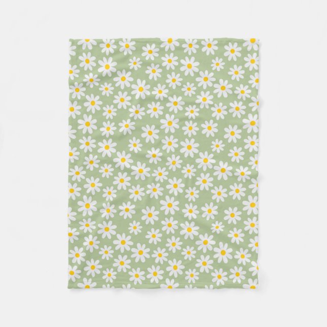 Green Daisy Blanket Fleecefilt (Framsidan)
