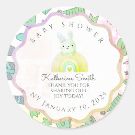GREEN donuts pastel babyshower BUNNY Runt Klistermärke