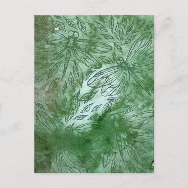 Green Dragonflies Dragonfly Lovers                 Vykort (Framsida)