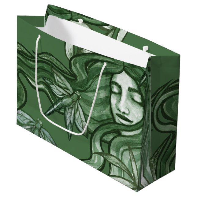 Green Dragonfly Goddess Art Dragonflies     (Framsidan Vinklad)