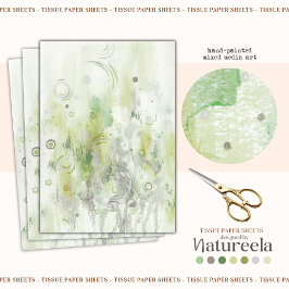 Green Elegant Abstract Decoupage Tissue Paper