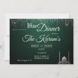 Green Elegant Mosque Ramadan Iftar Party  Invit Inbjudningar