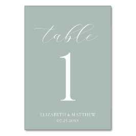 Green Elegant Wedding Bordsnummer