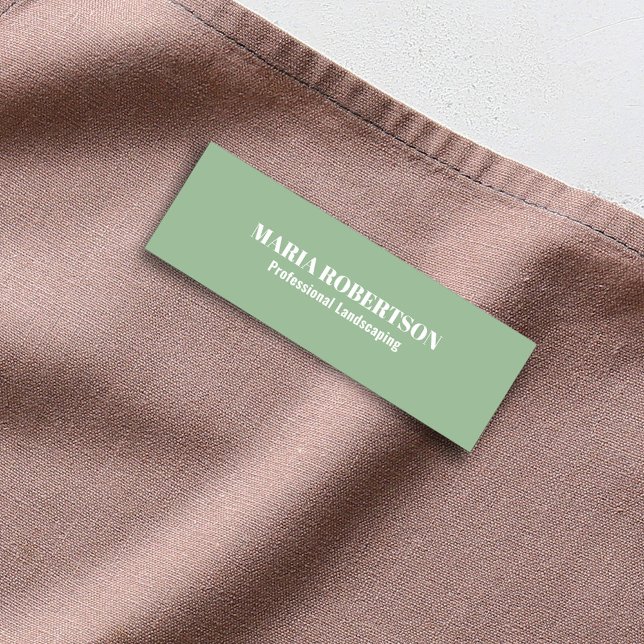 Green Employee Job Title Simple Namnbricka (Green simple business employee name tag.)