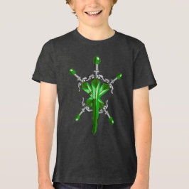 Green Energy Burst Fantasy Sword T Shirt