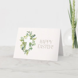Green Eucalyptus Design Easter Holiday Card Tack Kort