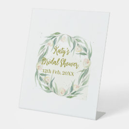 Green eucalyptus floral bridal shower name date go