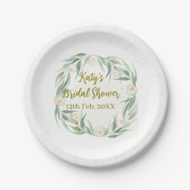 Green eucalyptus floral bridal shower name date go