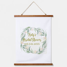 Green eucalyptus floral bridal shower name date go