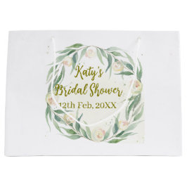 Green eucalyptus floral bridal shower name date go