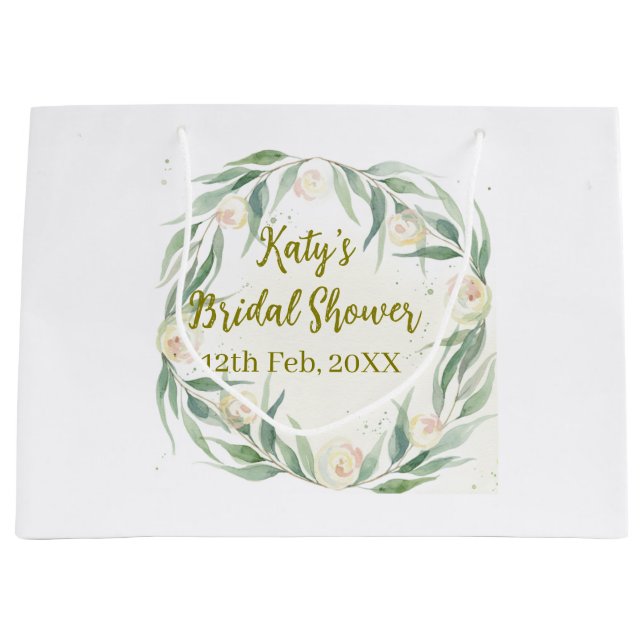 Green eucalyptus floral bridal shower name date go (Framsidan)