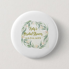 Green eucalyptus floral bridal shower name date go knapp