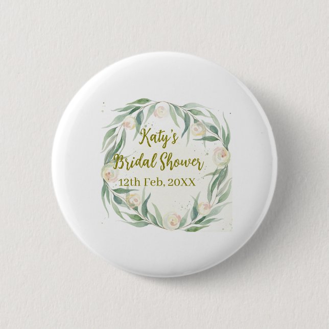 Green eucalyptus floral bridal shower name date go knapp (Framsida)