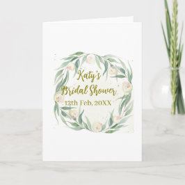 Green eucalyptus floral bridal shower name date go kort
