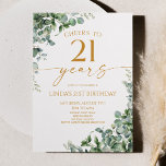 Green Eucalyptus Gold 21st Birthday Party Inbjudningar<br><div class="desc">This is a Green Eucalyptus Gold 21st Birthday Party Invitation!</div>