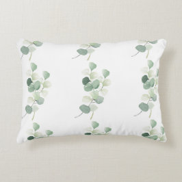 Green Eucalyptus Pastel Leaves Duvet Cover Prydnadskudde