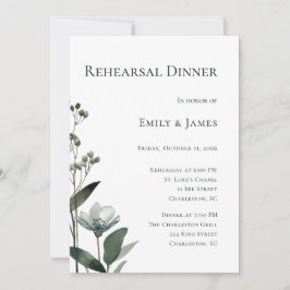 Green Floral Botanical Wedding Inbjudningar