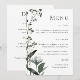 Green Floral Botanical Wedding Meny