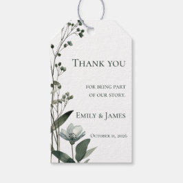 Green Floral Botanical Wedding Presentetikett