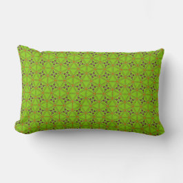 Green Floral Geometric Long Accent Pillow Lumbarkudde