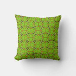 Green Floral Geometric Pattern Throw Pillow Kudde