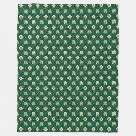 Green Floral Lattice Pattern Fleecefilt