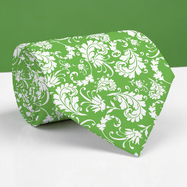 Green Floral Pattern Custom Necktie Slips