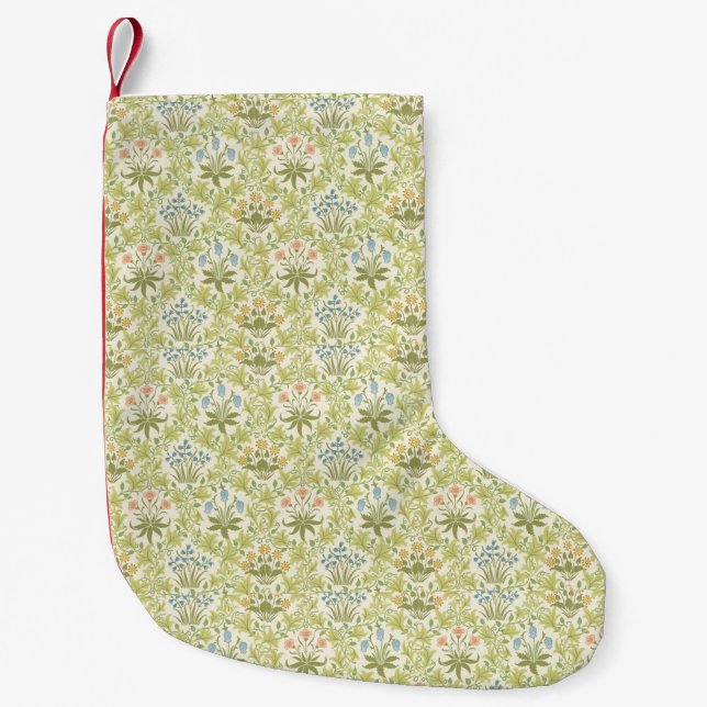 Green floral pattern girly women liten julstrumpa (Framsidan)