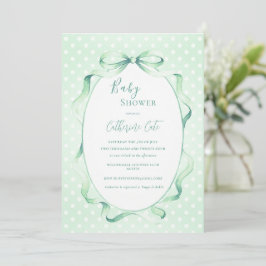 Green Floral Whimsical Baby Shower  Inbjudningar