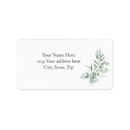 Green Foliage Address Label Adressetikett