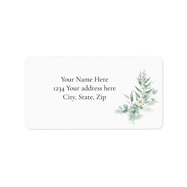 Green Foliage Address Label Adressetikett (Framsidan)