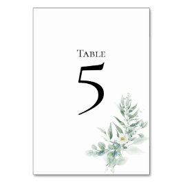Green Foliage Table Number Card Bordsnummer