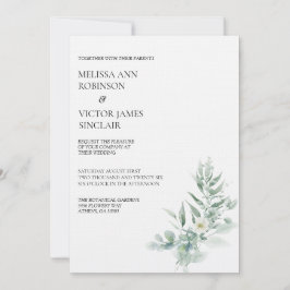 Green Foliage Wedding Invitation Inbjudningar
