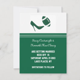 Green Football Save The Date Announcement  Inbjudningar