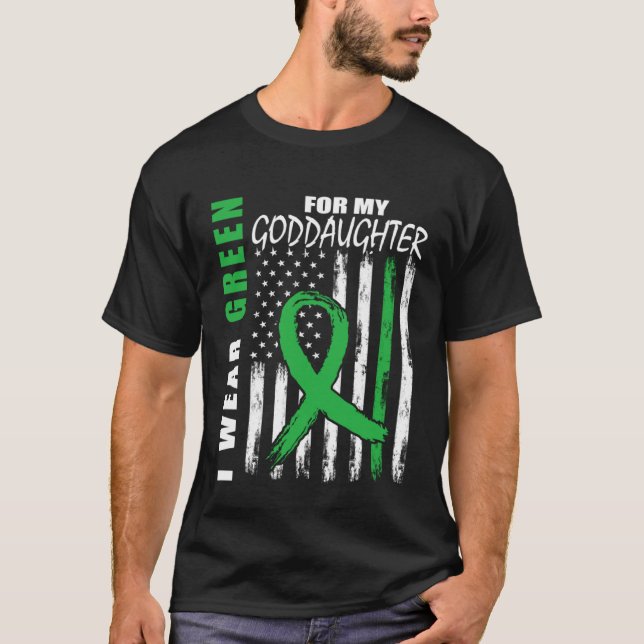 Green For My Goddaughter Kidney Disease Awareness  T Shirt (Framsida)