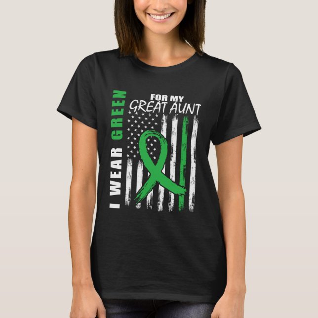 Green For My Great Aunt Kidney Disease Awareness F T Shirt (Framsida)