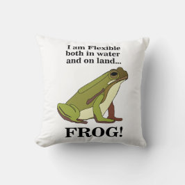 Green Frog Funny Kudde