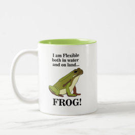 Green Frog Funny Två-Tonad Mugg