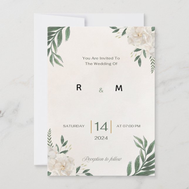 Green Garden wedding invitation Inbjudningar (Framsida)